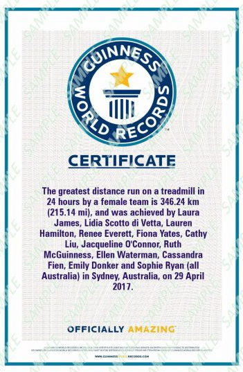 Guinness World Record Certificate